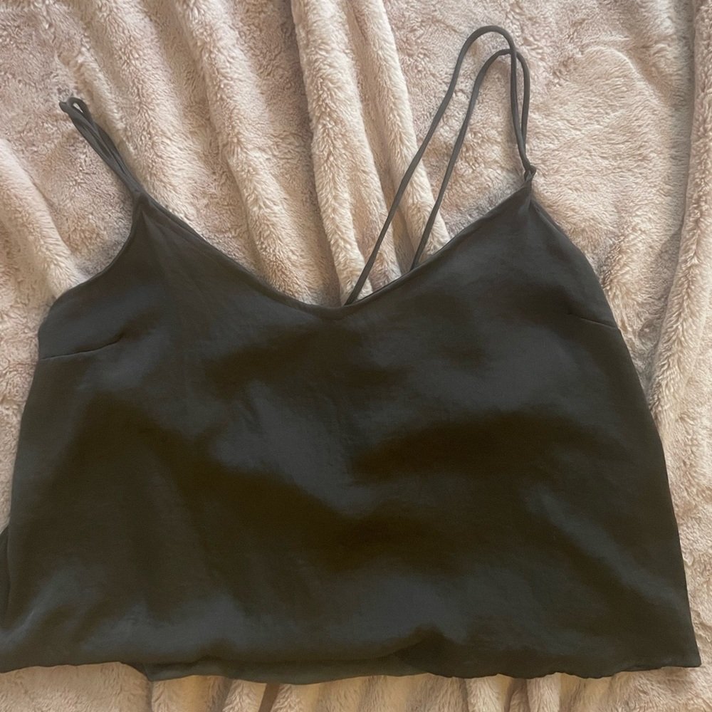 Satin gray tank top